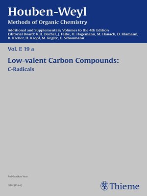 cover image of Houben-Weyl Methods of Organic Chemistry Volume E 19a Supplement